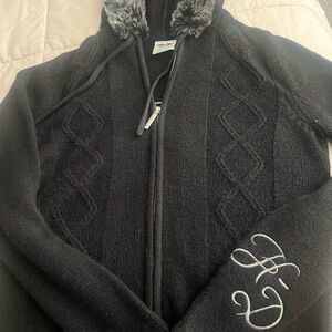 Harley-Davidson Black Sweater with Fur Collar